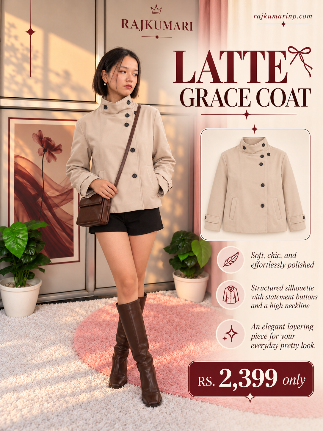 Latte Grace Coat — Beige